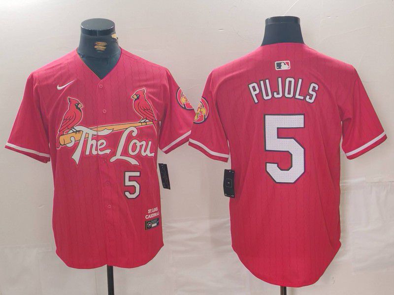 Men St.Louis Cardinals #5 Pujols Red City Edition 2024 Nike MLB Jersey style 1->st.louis cardinals->MLB Jersey